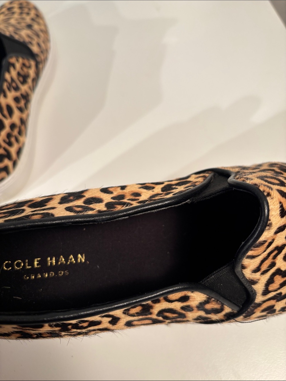 Cole Haan Leopard-Print Calf Hair Slip-On Sneakers - Tan & Black - Picture 6 of 8